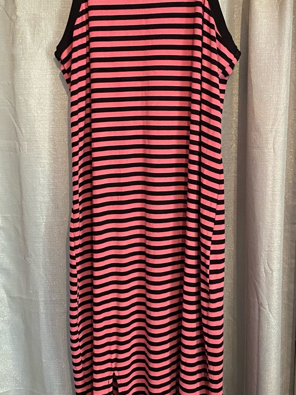 torrid Black and Pink Striped Sleeveless Knit Dress